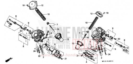 CARBURETOR (COMPONENT PARTS) XRV750M de 1991